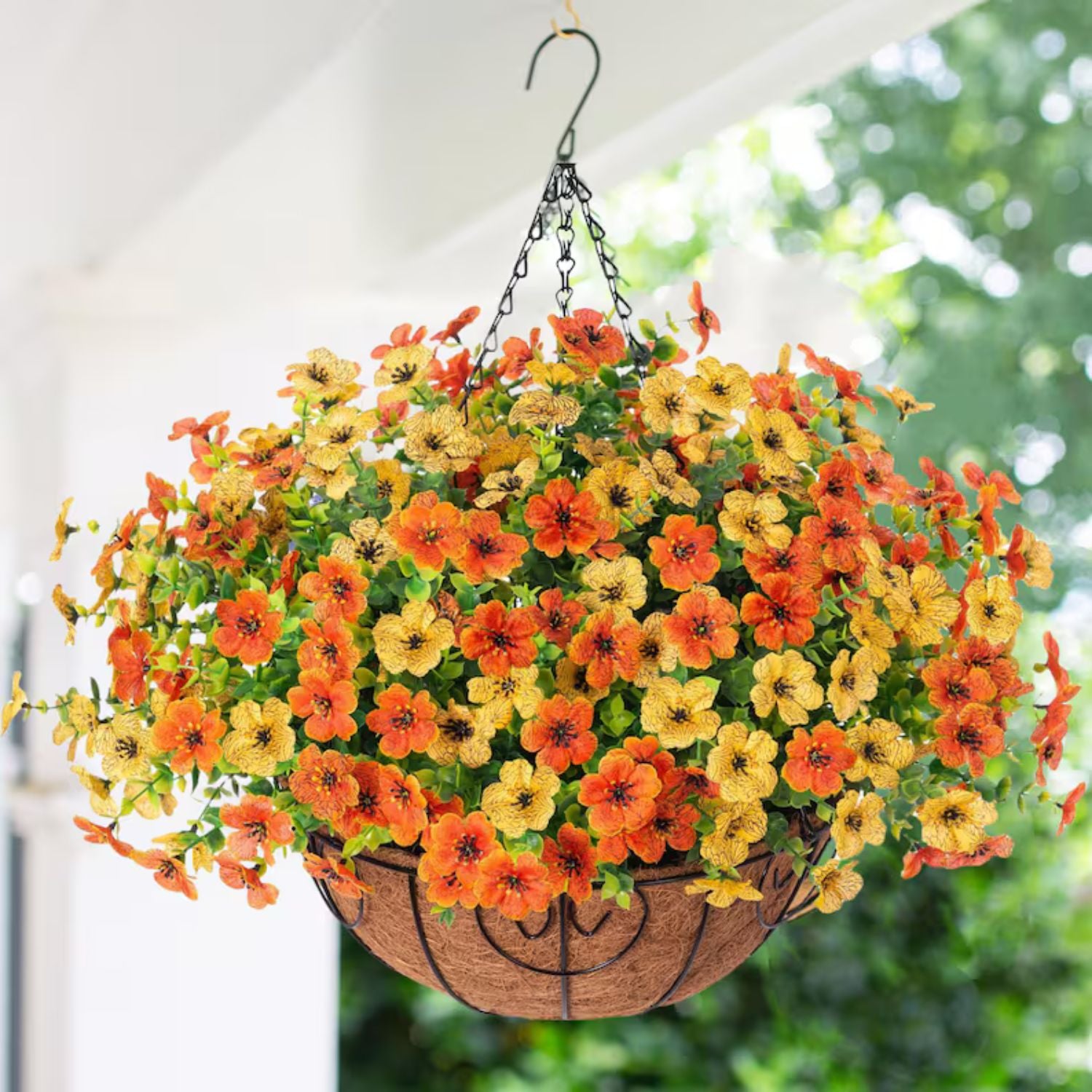 Hanging Artificial Faux Flowers Plant for Balcony Home Decor & Outdoor Decoration