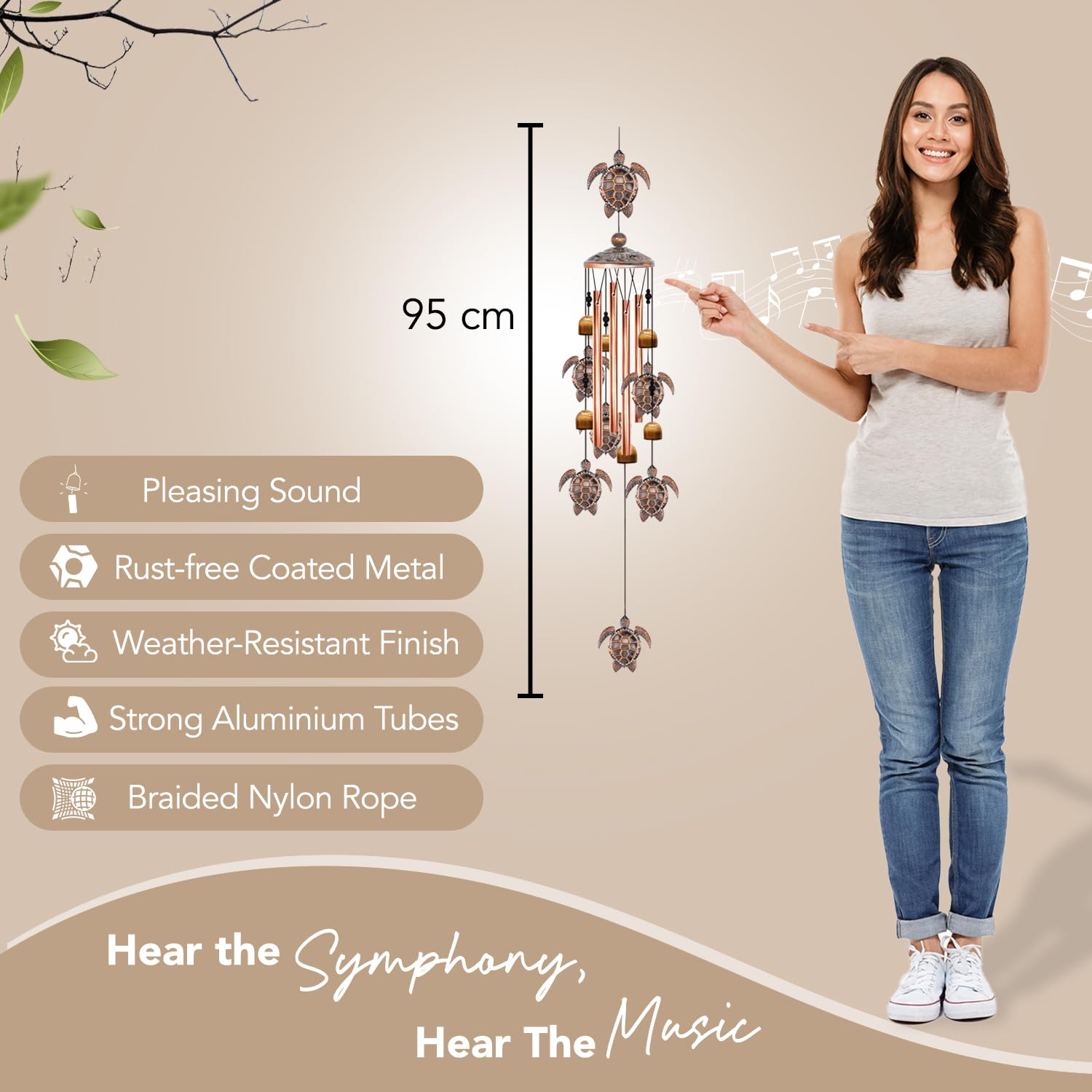 Ekhasa Tortoise Wind Chime - Tranquil Sound