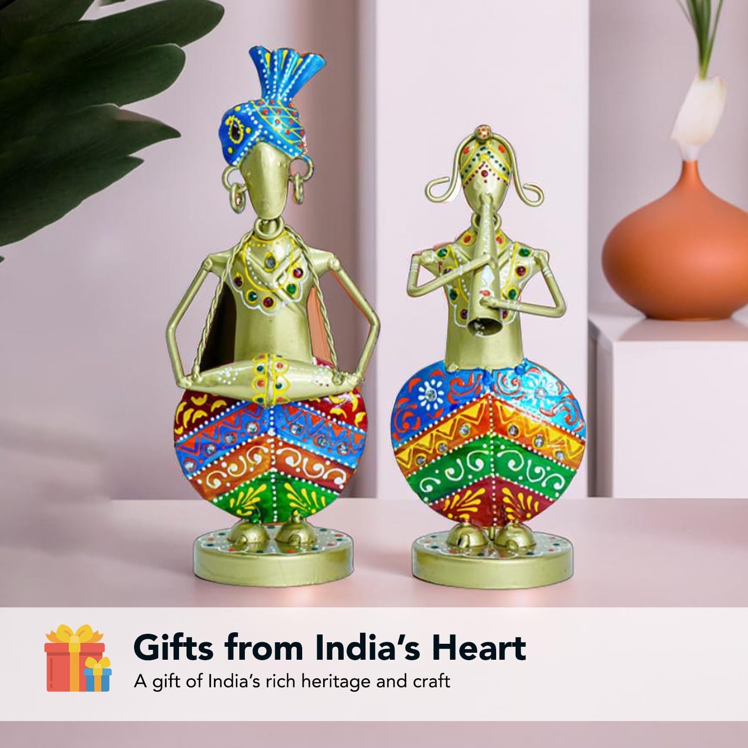 Ekhasa Gold Rajasthani Musicians - Home decor piece for living room