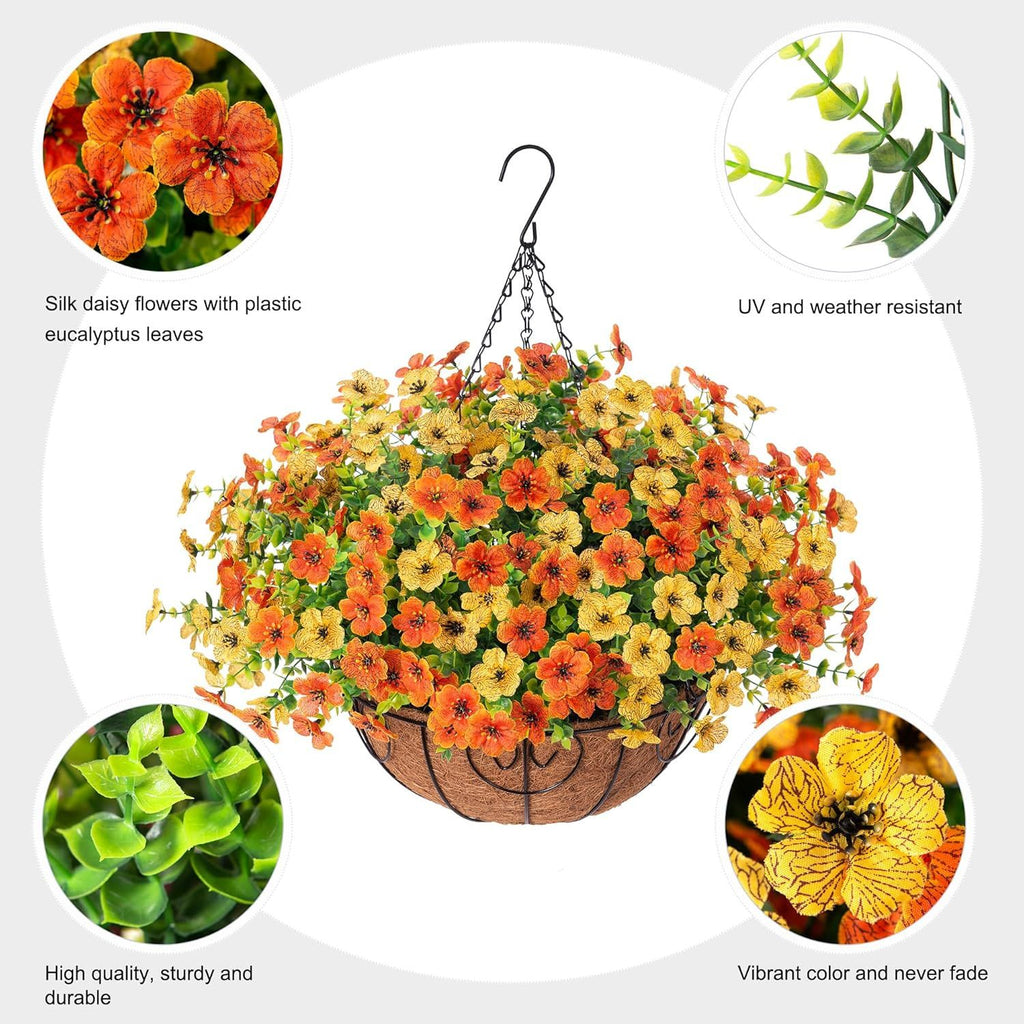 Hanging Artificial Faux Flowers Plant for Balcony Home Decor & Outdoor Decoration