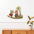 Metal Rajasthani Dancers Wall Decor for Living Room, Bedroom & Office Decoration