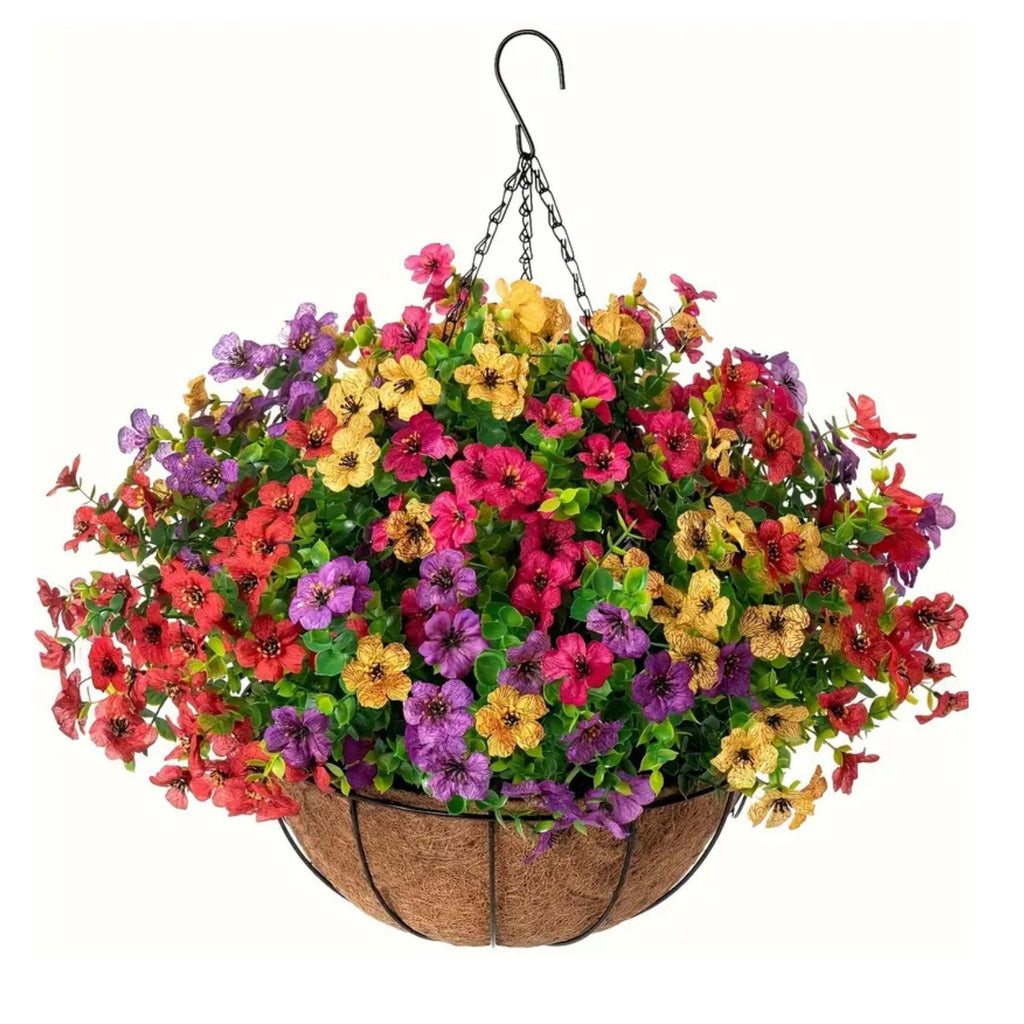 Hanging Artificial Faux Flowers Plant for Balcony Home Decor & Outdoor Decoration