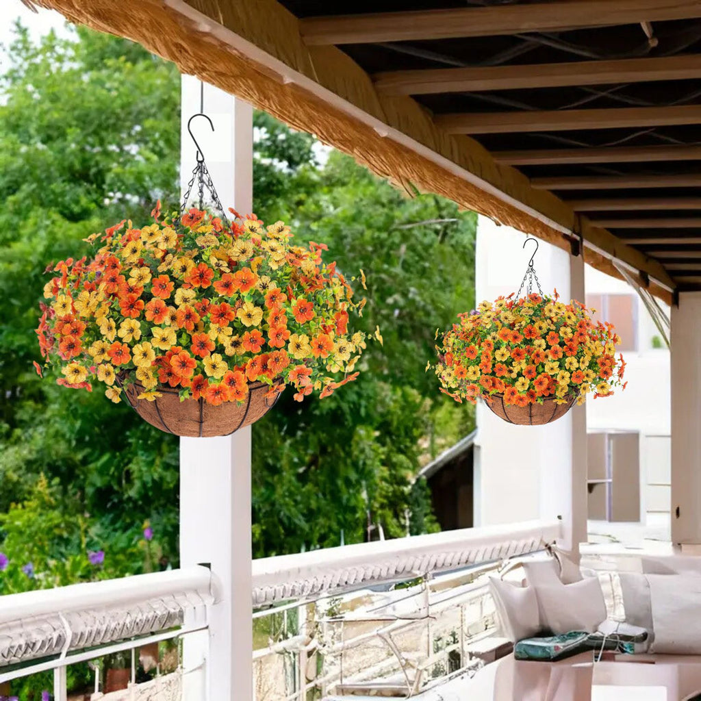 Hanging Artificial Faux Flowers Plant for Balcony Home Decor & Outdoor Decoration