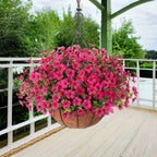 Hanging Artificial Faux Flowers Plant Basket for Balcony Home Decor & Outdoor Decoration