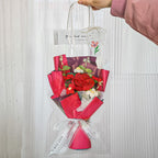 Red Rose Crochet Flower Bouquet for Home Decor & Gifting