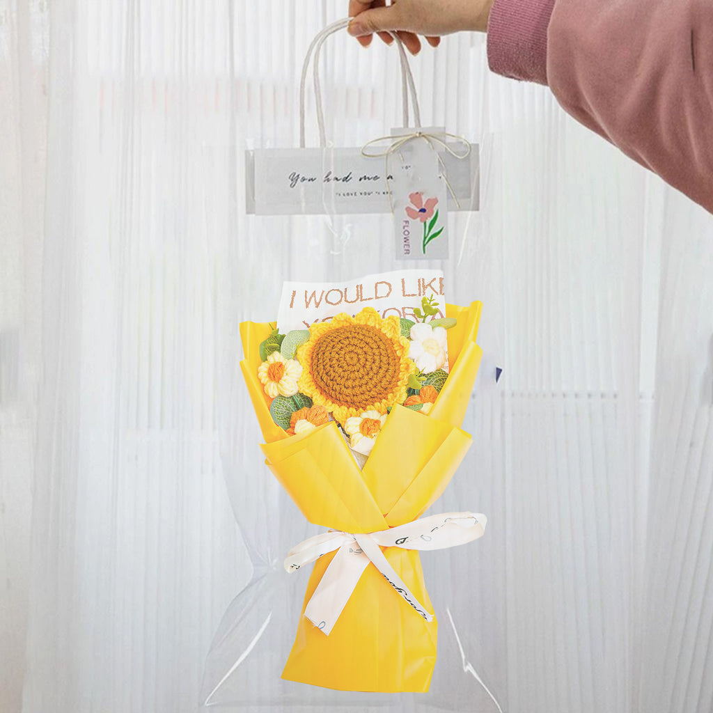 Yellow Sunflower Crochet Flowers Bouquet for Home Decor & Gifting