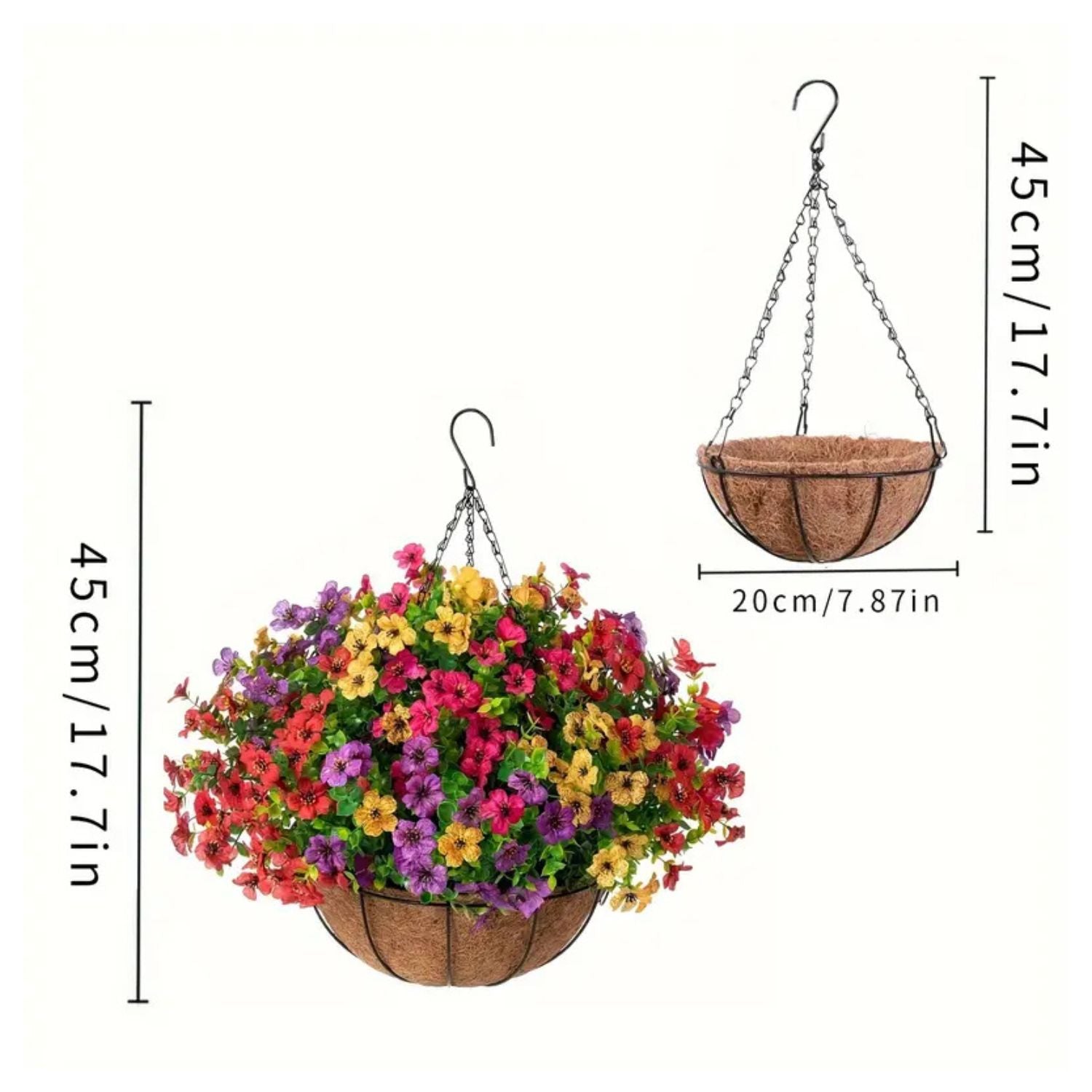 Hanging Artificial Faux Flowers Plant for Balcony Home Decor & Outdoor Decoration