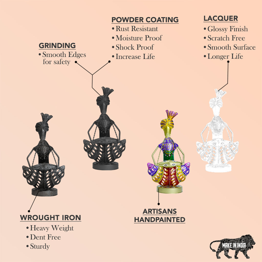Rajasthani Musicians Showpieces Set of 2 for Home Decor, Table , Living Room & Gifting