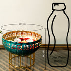 Metal Urli Bowl with Stand for Home Decor, Table Decor, Diwali Decoration & Gifting