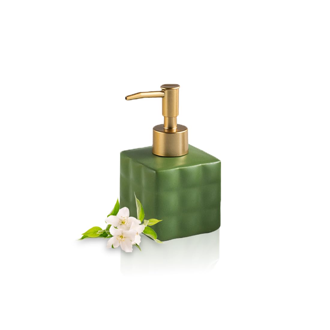 Ekhasa Ceramic Handwash Dispenser Bottle (220ml) (Green) | Liquid Soap Dispenser for Bathroom, Wash Basin and Kitchen | Bathroom Sanitizer, Lotion, Shampoo Dispenser | Hand Wash Dispensers Pump