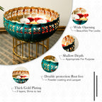 Metal Urli Bowl with Stand for Home Decor, Table Decor, Diwali Decoration & Gifting