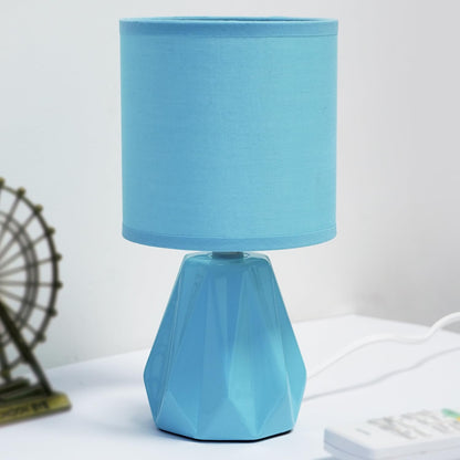 Ekhasa Ceramic Side Table Lamp for Bedroom | Bedside Night Lamps | Decorative Aesthetic Table Lamp for Living Room & Home Decoration | Cute Small Beautiful Bed Side Reading Light Lamp for Room