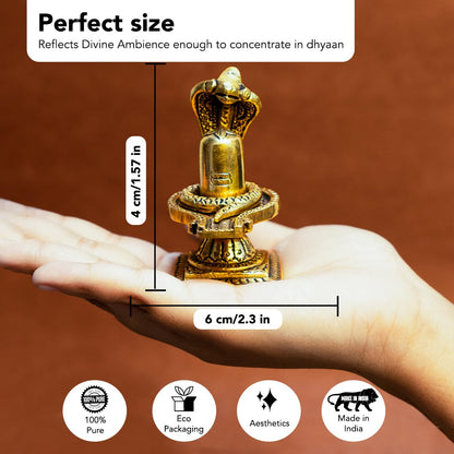 Ekhasa 100% Pure Brass Shivling for Home Puja (Size: 8 cm) | Siva Linga for Pooja | Shiva Lingam for Office | Shiv Linga for Gift | Shiva Linga | Ideal Gift for All Occasions