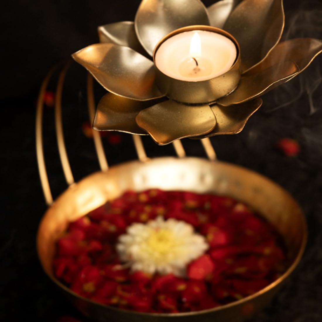 Ekhasa Urli Bowl Tealight Candle Holder for Home Decor | Floating Flowers or Tealight Candles Water Bowl for Diwali Pooja & Other Festivals Decoration | Table Decoratives Gift for Various Occassions