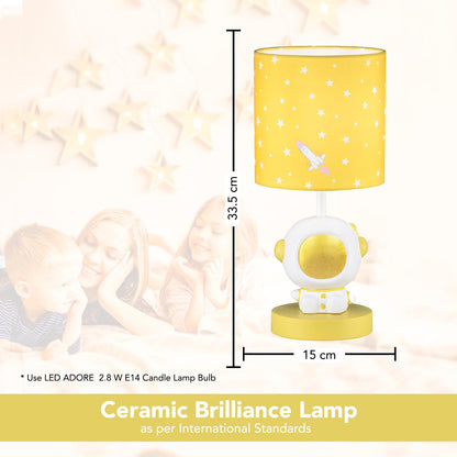 Ekhasa Ceramic Side Table Lamp for Kids Bedroom | Bedside Night Lamps for Children | Aesthetic Table Lamp for Girls & Boys Study Table & Kids Room | Cute Small Beautiful Bed Side Reading Light Lamp