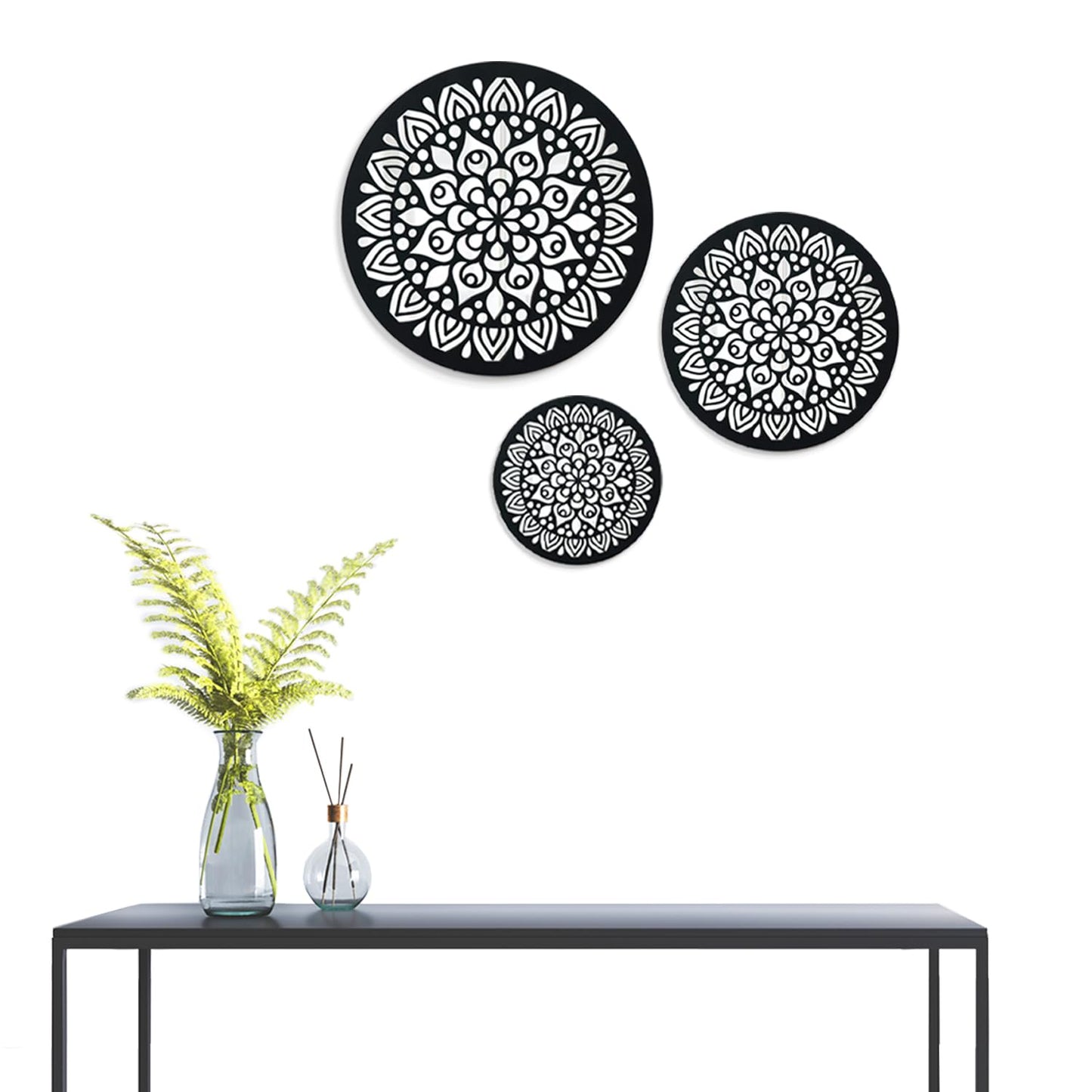 Ekhasa Mandala Mirror Wall Decor for Living Room | Mirrors Set for Wall Art & Foyer Decoration for Entrance | Mirror Frames for Home Decor, Dining Room, Bedroom & Office | Mirror Decorative Items