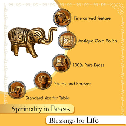 Ekhasa 100% Pure Brass Deer Showpiece for Home Decor Living Room Decorative Items | Showpieces Gift Items for Home Decoration | Center Table TV Unit Showcase Shelf Office Desk Interior Artifacts