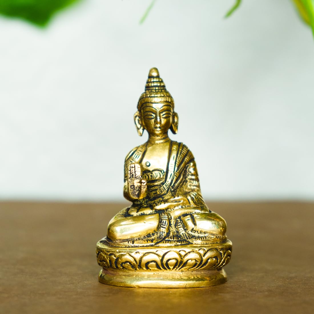 Ekhasa 100% Pure Brass Gautam Buddha Statue (7 cm) | Buddha Idol for Home Decor, Car Dashboard, Pooja Room, and Office Desk | Small Lord Buddha Murti for Home | Sitting Buddha Showpiece