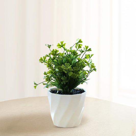 Ekhasa Peperomia Artificial Plant for Home Decor with Pot (22CM) | Fake Faux False Show Decor Indoor Decorative Potted Plant for Living Room, Kitchen, Bathroom, Green Plant for Decoration