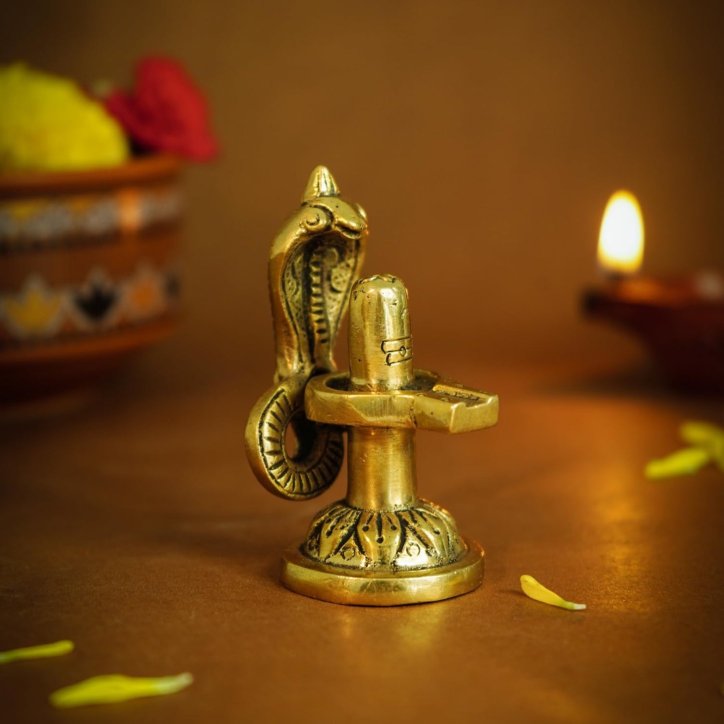 Ekhasa 100% Pure Brass Shivling for Home Puja (Size: 7 cm) | Siva Linga for Pooja | Shiva Lingam for Office | Shiv Linga for Gift | Shiva Linga | Ideal Gift for All Occasions