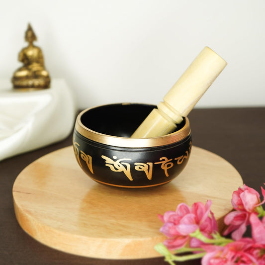 Ekhasa 100% Pure Bronze Handmade Tibetan Meditation Singing Bowl (3.5 inch) | Authentic Sound Bowl Meditation Set for Deep OM Sound | Tibetan Sound Healing Bowls are Perfect Spiritual, Yoga Gifts