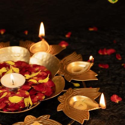 Ekhasa Urli Bowl Tealight Candle Holder for Home Decor | Floating Flowers or Tealight Candles Water Bowl for Diwali Pooja & Other Festivals Decoration | Table Decoratives Gift for Various Occassions
