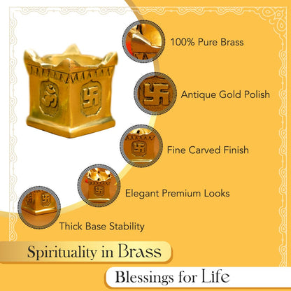 Ekhasa 100% Pure Brass Tulsi Diya for Puja | Diyas for Home Decoration | Pital Deepam for Pooja | Brass Oil Lamps for Pooja | Agal Vilakku for Pooja | Puja Diya for Home Mandir | Deepak Kundulu Samai