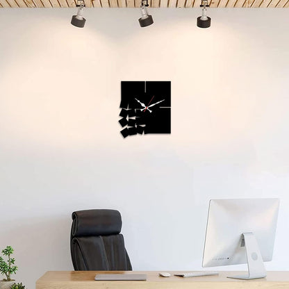 Ekhasa Black Wooden Wall Clock for Home Decor | Wooden Wall Art Fancy Clock for Living Room, Drawing Room | Wall Decor Latest Stylish Wall Clock for Bedroom, Sofa Wall (MDF)