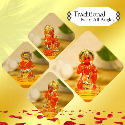 Ekhasa Hanuman Ji Murti (Size: 7.5 cm) | Lord Hanuman Idol for Home Puja, Office Desk and Car Dashboard | Balaji Idol | Bahubali Hanuman Idol | Ideal Gift for All Occasions