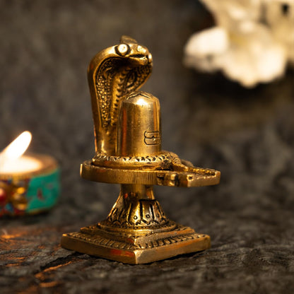 Ekhasa 100% Pure Brass Shivling for Home Puja (Size: 8 cm) | Siva Linga for Pooja | Shiva Lingam for Office | Shiv Linga for Gift | Shiva Linga | Ideal Gift for All Occasions