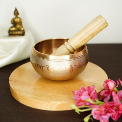 Ekhasa 100% Pure Bronze Handmade Tibetan Meditation Singing Bowl (3.5 inch) | Authentic Sound Bowl Meditation Set for Deep OM Sound | Tibetan Sound Healing Bowls are Perfect Spiritual, Yoga Gifts