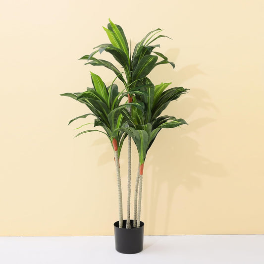 Ekhasa Corn Leaves Artificial Plant with Pot for Home Decor (Big Size: 4 Feet) | Artificial Tree for Home Decoration Big Size | Tall Plastic Green Decorative Indoor Long Plants for Living Room