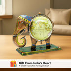 Metal Elephant Globe Showpiece for Office Desk & Home Decor