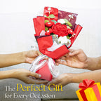 Red Rose Crochet Flower Bouquet for Home Decor & Gifting