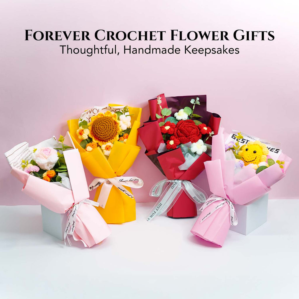 Yellow Sunflower Crochet Flowers Bouquet for Home Decor & Gifting