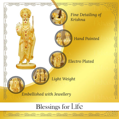 Ekhasa 100% Pure Resin Ram Darbar Murti (Size: 18 cm) | Ram Darbar Statue for Home Decor and Office Desk | Ram Sita Laxman Hanuman idol for Puja Room | Shree Ram Parivar Murti for Gift