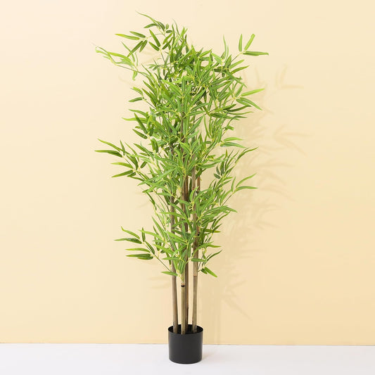 Ekhasa Bamboo Artificial Plant with Pot for Home Decor (Big Size: 5 Feet) | Artificial Tree for Home Decoration Big Size | Tall Plastic Green Decorative Indoor Long Plants for Living Room