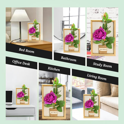 Ekhasa Rose Artificial Flowers Hanging for Home Decoration (30 CM Total Height, 1 Flower Head) | Wall Mounted Guldasta Artificial Show Flower for Living Room, Bedroom, Hall, Office Decor