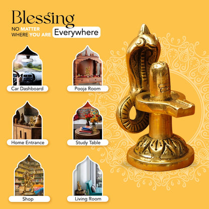 Ekhasa 100% Pure Brass Shivling for Home Puja (Size: 7 cm) | Siva Linga for Pooja | Shiva Lingam for Office | Shiv Linga for Gift | Shiva Linga | Ideal Gift for All Occasions