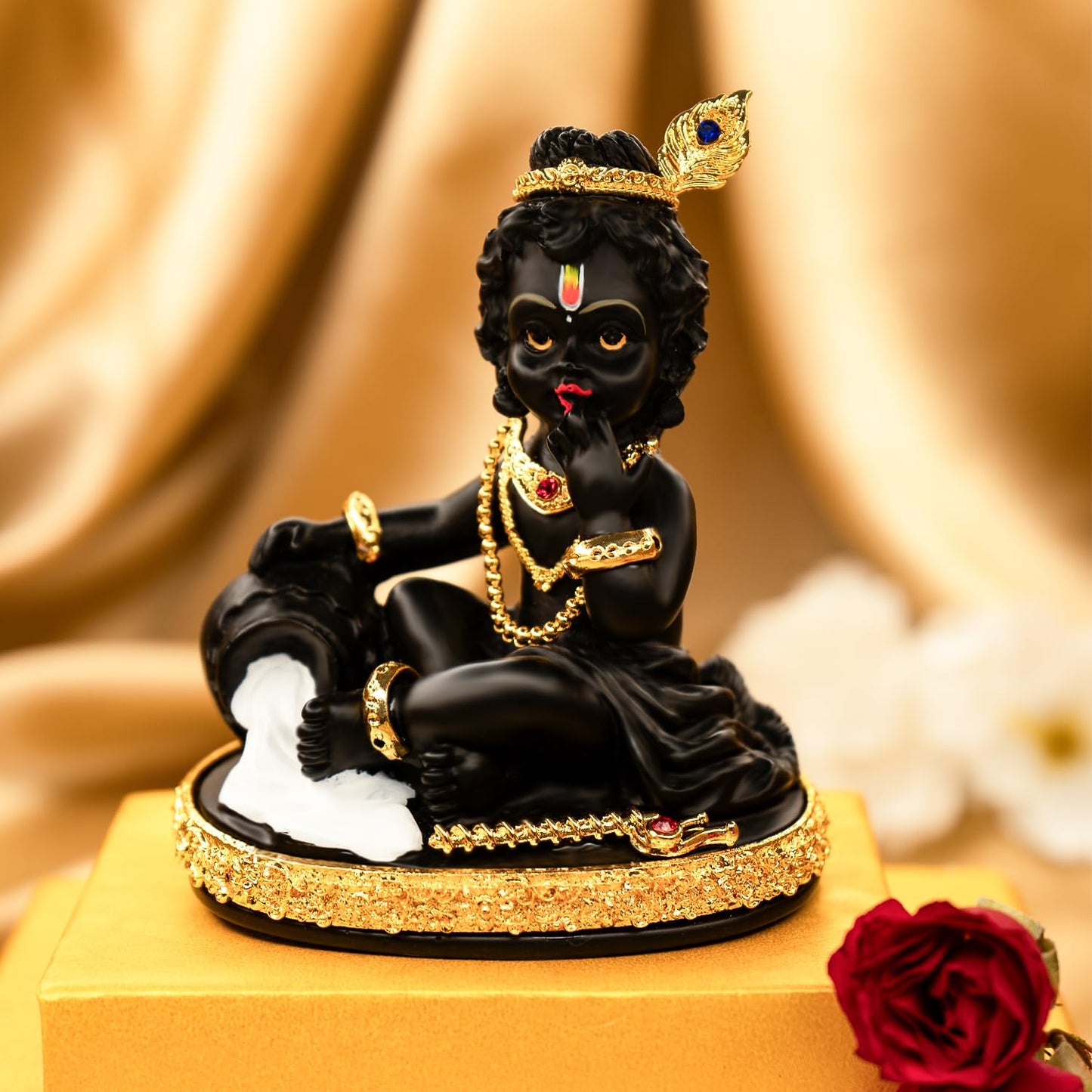 Ekhasa Blue Bal Gopal Murti (Size: 9.5 cm) | Laddu Gopal Murti for Pooja Room | Baby Krishna Idol for Home | Bal Krishna Idol | Sri Krishna Idols Gift for House Warming Ceremony