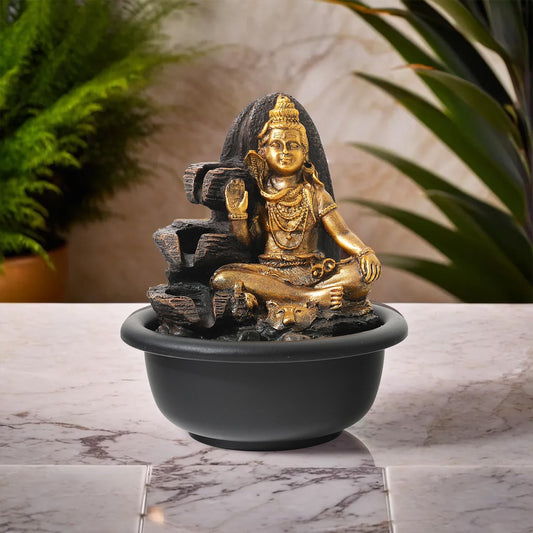 Ekhasa Shiva Water Fountains for Home Decor | Cascade Waterfall Fountain Indoor for Living Room, Balcony & Garden Outdoor | Small Mini Fountain Water Falls Showpiece Table Top Home Decoration Items