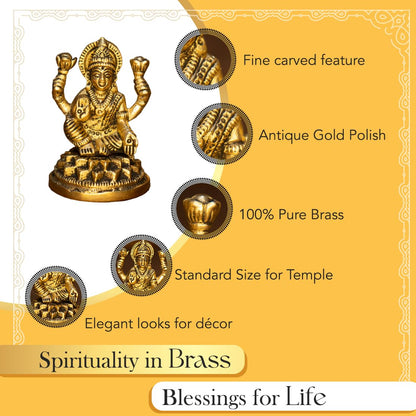 Ekhasa 100% Pure Brass Lakshmi Devi Idol (8.4 CM) | Laxmi Idol for Pooja Room, Home Decor, Car Dashboard or Office Desk | | Varalakshmi Pooja Idol | Goddess Lakshmi Idol for Diwali Pooja