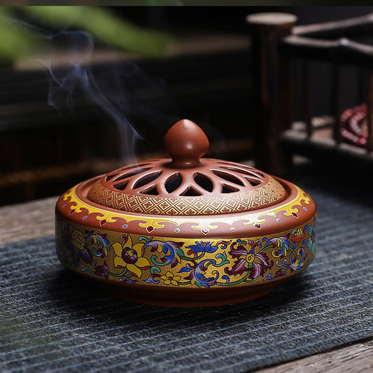 Ekhasa Ceramic Dhoop Dani Loban Burner Holder Stand for Home | Dhup Kapoor Dani for Puja | Sambrani Dhoop Holder | Dhuni Burner Samrani Dhoop Batti Stand for Pooja | Dhup Stand Incense Oud Burner