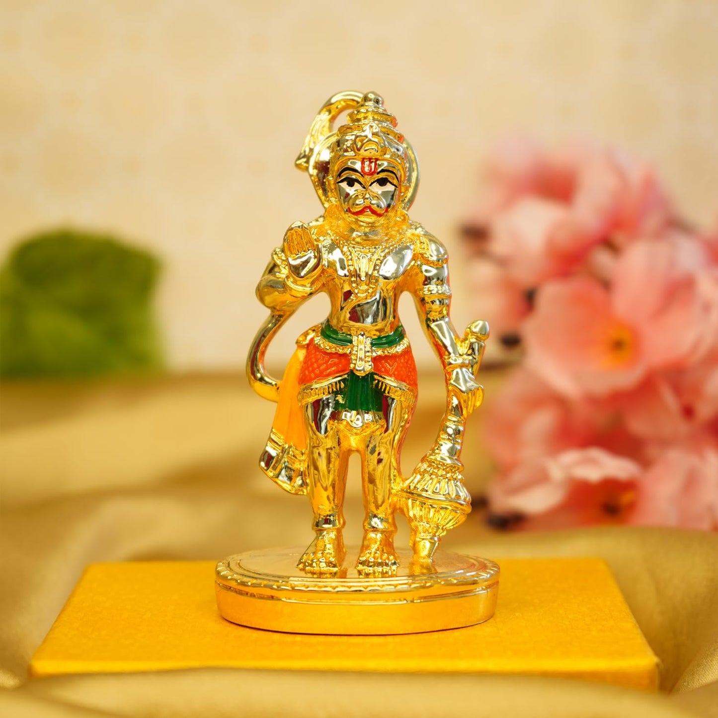 Ekhasa Hanuman Ji Murti for Home Puja (Size: 10 cm) | Lord Hanuman Idol for Desk, Car and Home Decor | Balaji Idol | Bajrangbali Murti | Bahubali Hanuman Idol