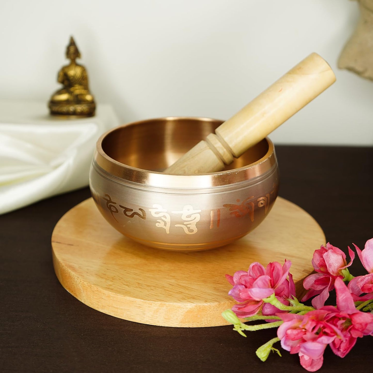 Ekhasa 100% Pure Bronze Handmade Tibetan Meditation Singing Bowl (5 inch) | Authentic Sound Bowl Meditation Set for Deep OM Sound | Tibetan Sound Healing Bowls are Perfect Spiritual, Yoga Gifts