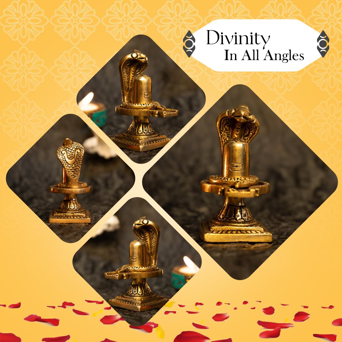 Ekhasa 100% Pure Brass Shivling for Home Puja (Size: 8 cm) | Siva Linga for Pooja | Shiva Lingam for Office | Shiv Linga for Gift | Shiva Linga | Ideal Gift for All Occasions