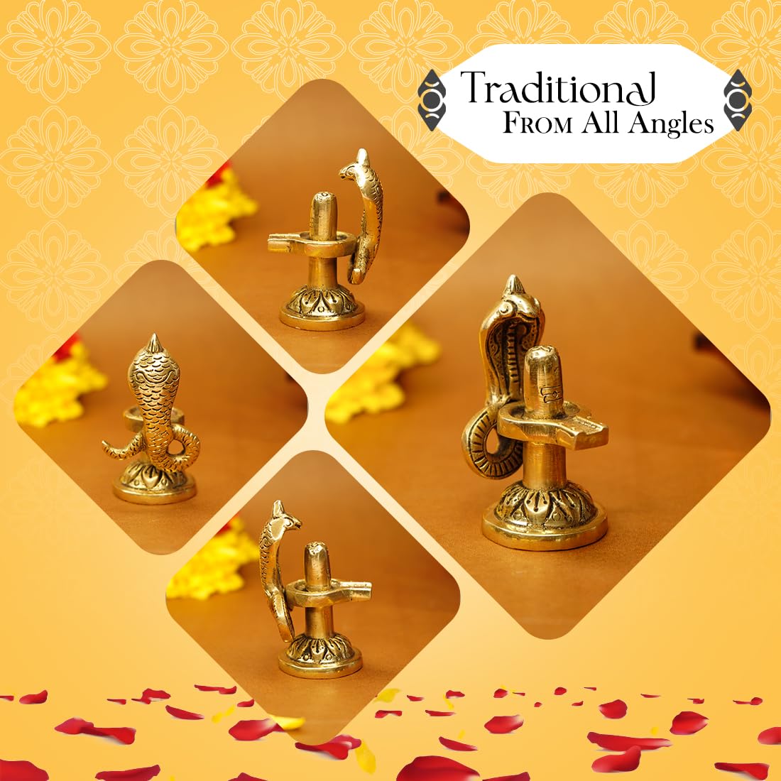 Ekhasa 100% Pure Brass Shivling for Home Puja (Size: 7 cm) | Siva Linga for Pooja | Shiva Lingam for Office | Shiv Linga for Gift | Shiva Linga | Ideal Gift for All Occasions