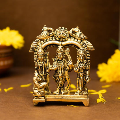 Ekhasa 100% Pure Brass Ram Darbar Murti in Luxury Red Velvet Box God Idols for Gifting | Best Wedding Gifts for Marriage Couple, Gifts for Couples, Housewarming Or Shop Opening Ceremony