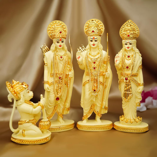 Ekhasa 100% Pure Resin Ram Darbar Murti (Size: 18 cm) | Ram Darbar Statue for Home Decor and Office Desk | Ram Sita Laxman Hanuman idol for Puja Room | Shree Ram Parivar Murti for Gift