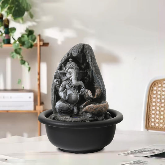 Ekhasa Ganesha Water Fountains for Home Decor | Cascade Waterfall Fountain Indoor for Living Room, Balcony & Garden Outdoor | Small Mini Fountain Water Falls Showpiece Table Top Home Decoration Items